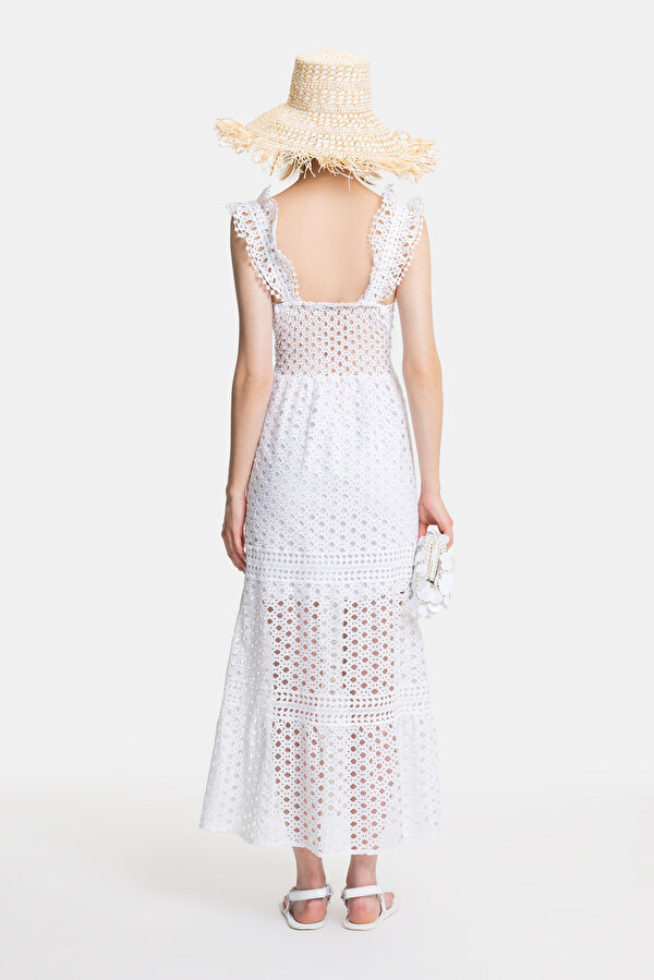 WHITE SLEEVELESS SUSPENDER DRESS 2