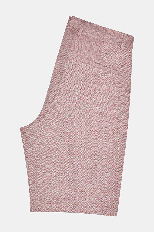 KOYU PEMBE BALIKSIRTI KETEN BERMUDA 2