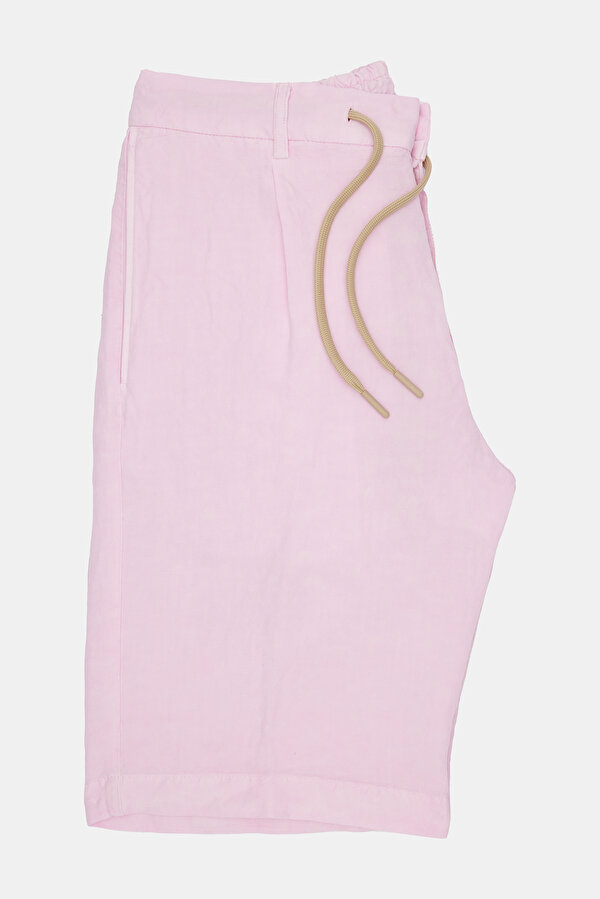 LIGHT PINK LINEN BERMUDA