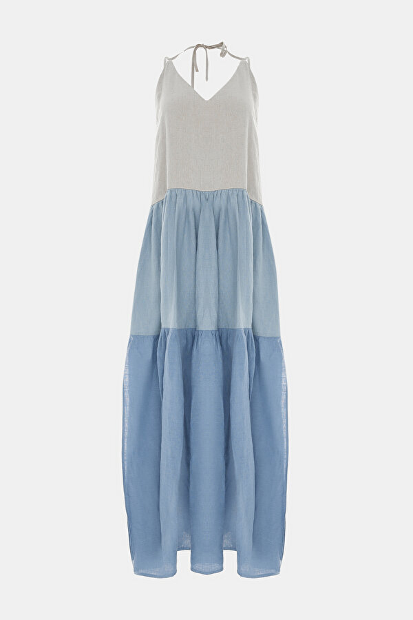 LIGHT BLUE SLEEVELESS SUSPENDER DRESS 7