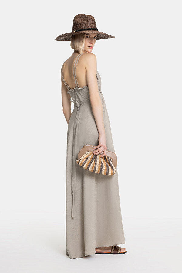 NATURAL SLEEVELESS SUSPENDER DRESS 2