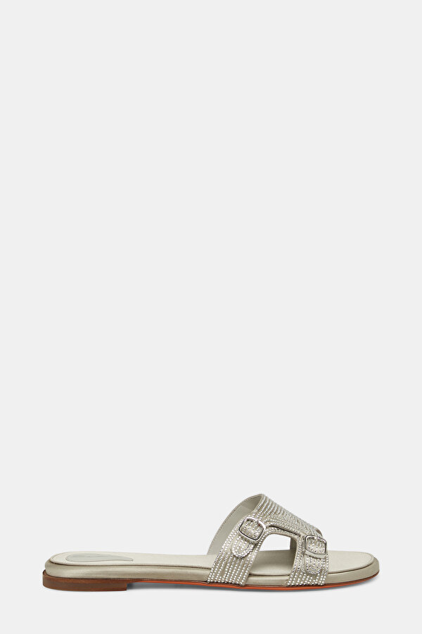 SILVER LEATHER SLIPPER