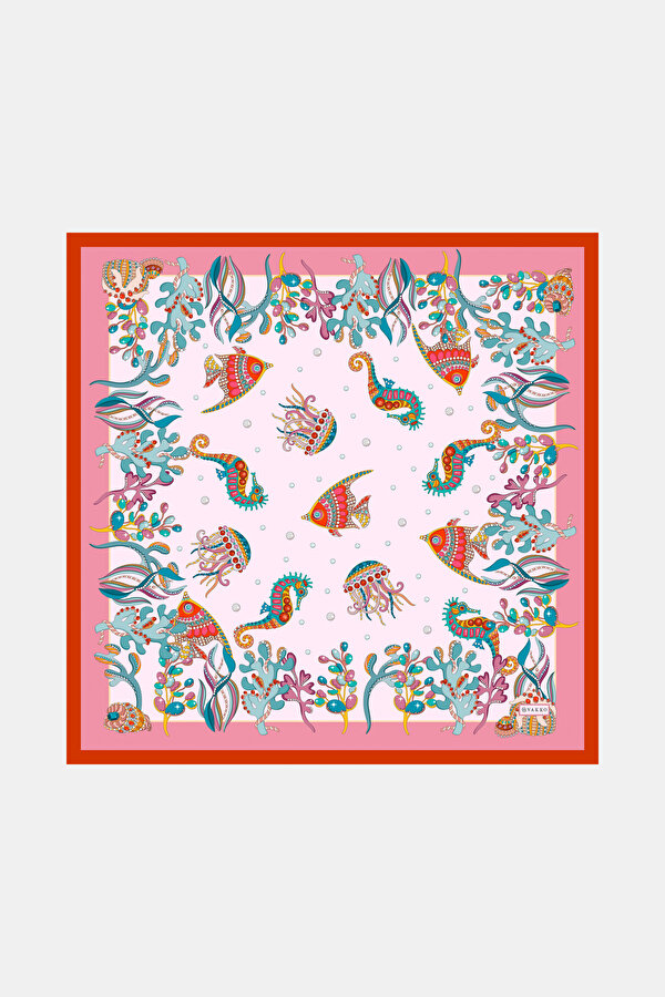 PINK ANIMAL FIGURED TWILL BANDANA