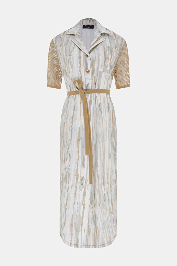 TAN SHORT SLEEVE DRESS 6