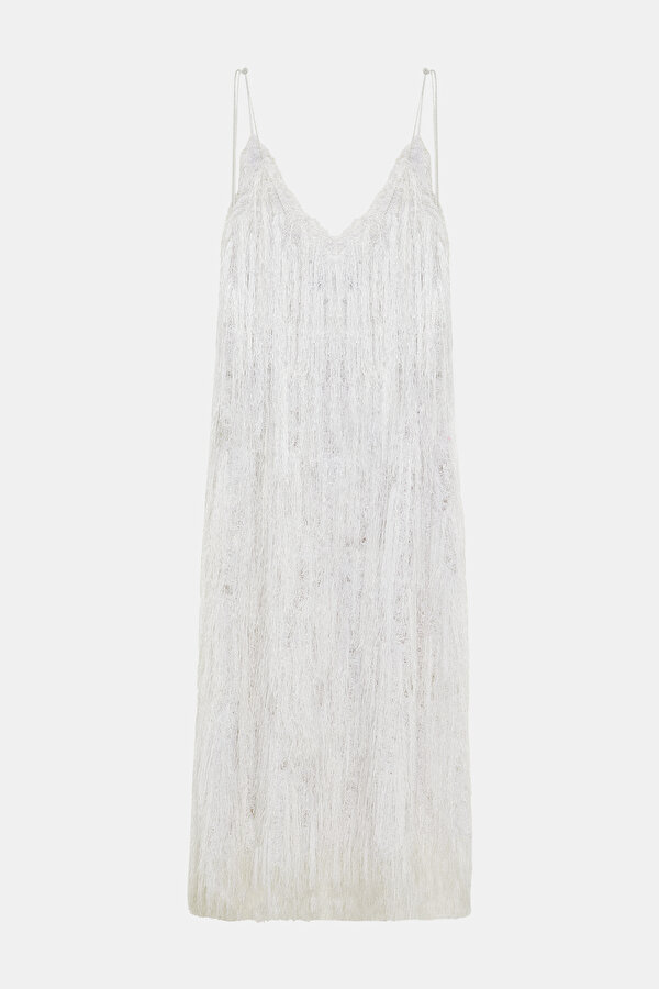 WHITE SLEEVELESS SUSPENDER DRESS 7