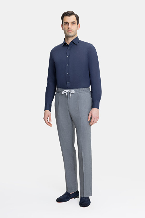 GRAY MELANGE TROUSERS