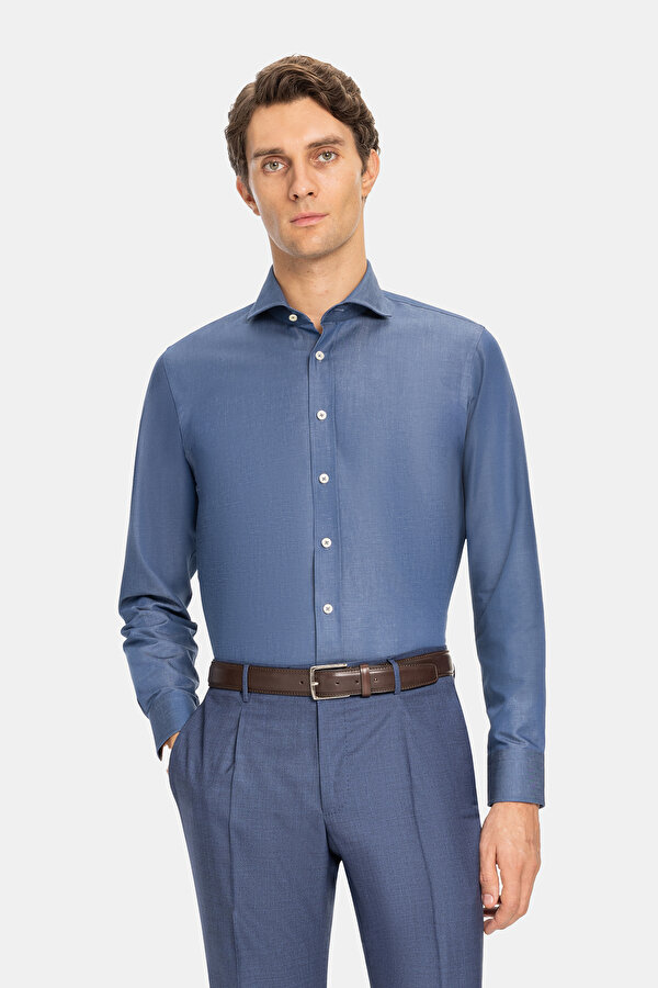 PAMUK KETEN TWILL SPOR GÖMLEK