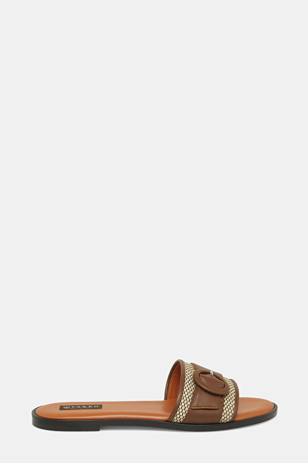 BROWN LEATHER SLIPPER