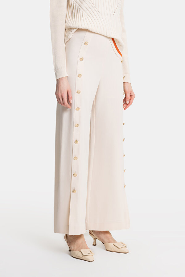 ECRU WIDE LEG TROUSERS 2