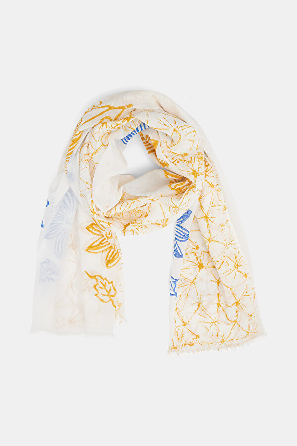 NAVY BLUE DESIGN FILLED SHAWL 2