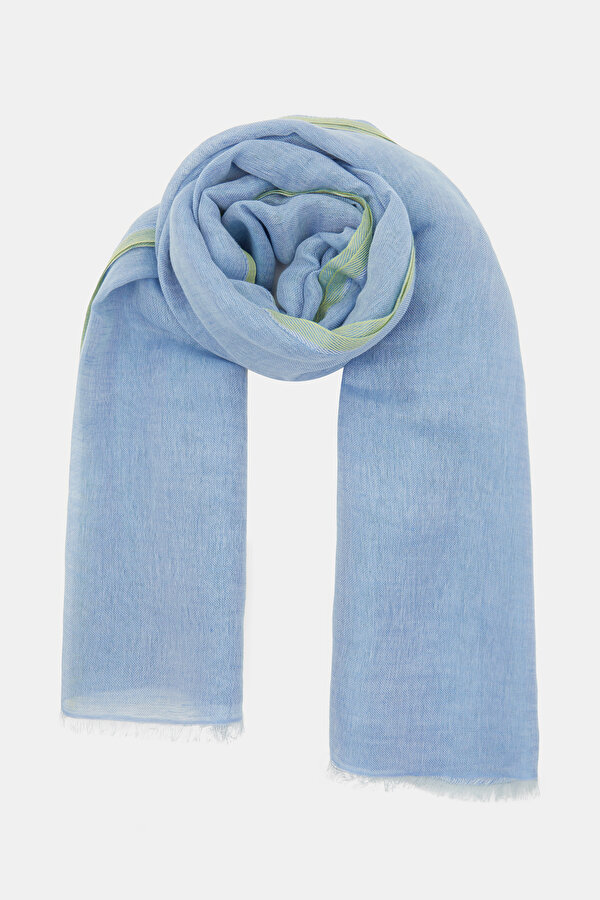 GREEN COTTON/LINEN SHAWL 2