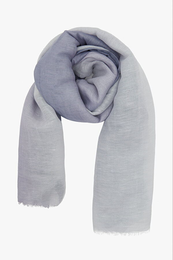 DARK BLUE LINEN COTTON SHAWL 2