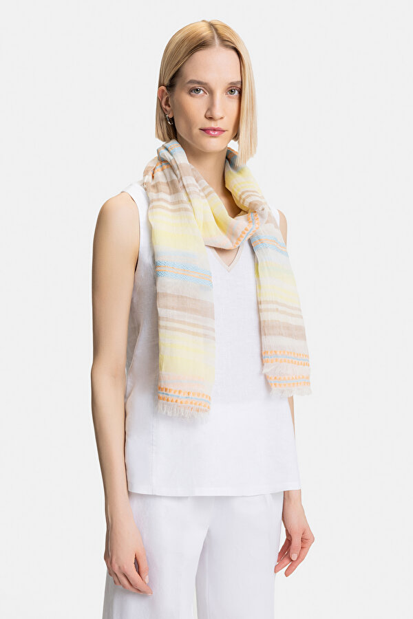 MULTICOLOR STRIPED PATTERNED SHAWL