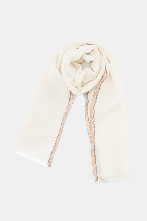 BROWN COTTON/LINEN SHAWL 2