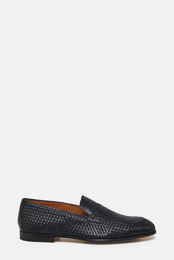NAVY BLUE LEATHER SHOES