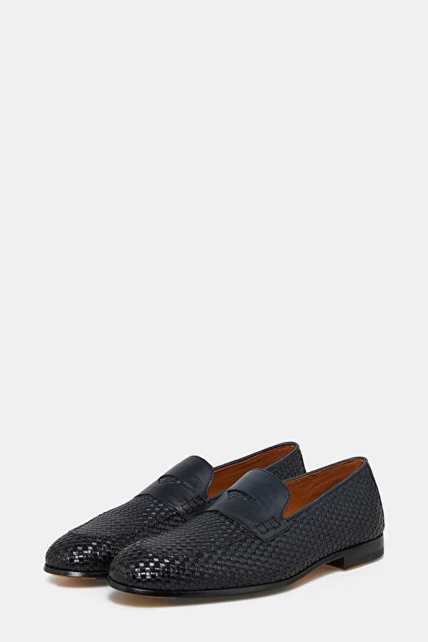 NAVY BLUE LEATHER SHOES 2
