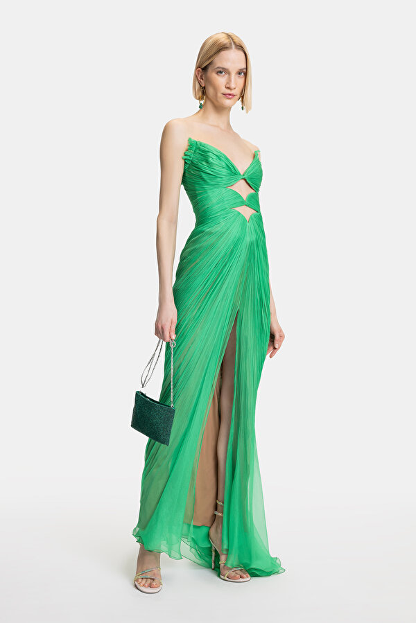 EMERALD GREEN SLEEVELESS DRESS