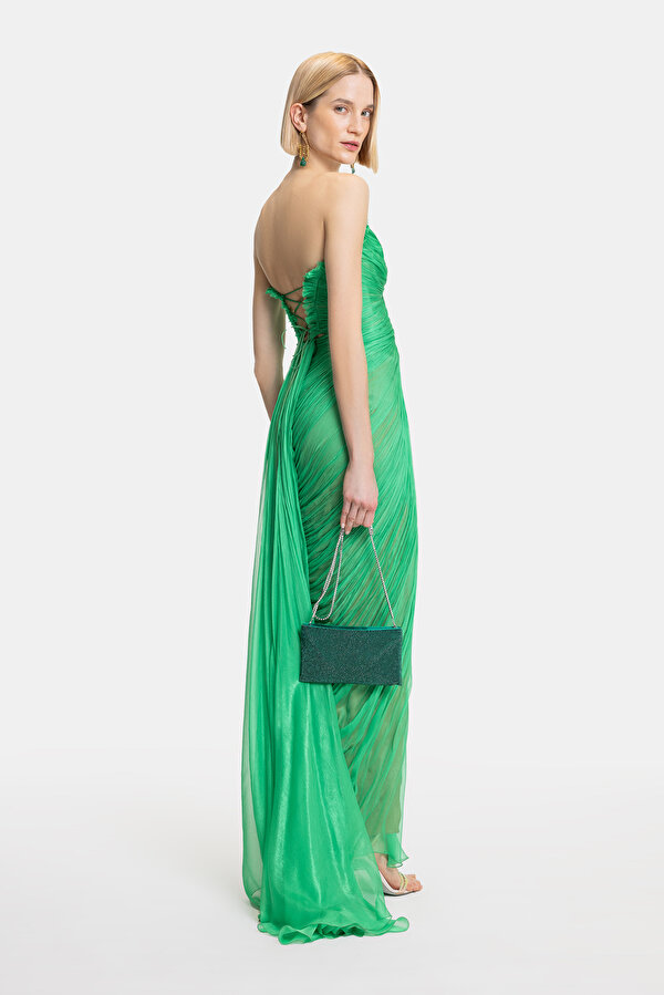 EMERALD GREEN SLEEVELESS DRESS 2