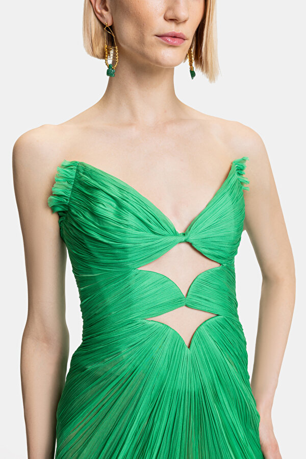 EMERALD GREEN SLEEVELESS DRESS 6