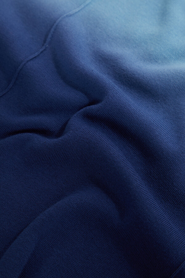 NAVY BLUE DEGRADE DESIGN BELOW THE KNEE SKIRT 7