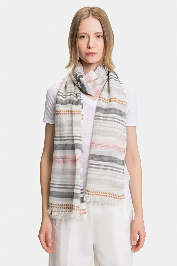 PINK STRIPED PATTERNED SHAWL