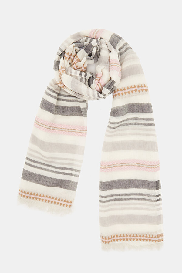 PINK STRIPED PATTERNED SHAWL 2