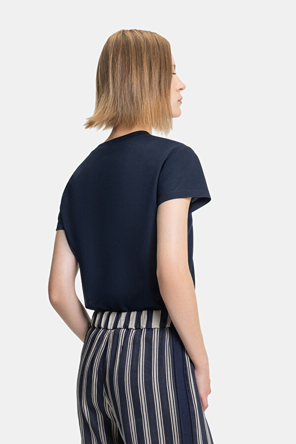NAVY BLUE BASIC / ROUND NECKLINE SHORT SLEEVE TSHIRT 2