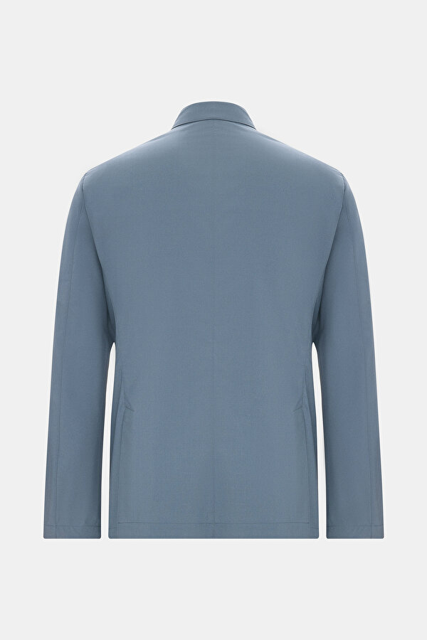 BLUE WOOL/SILK COAT 6