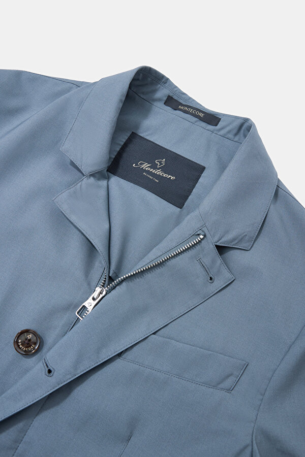 BLUE WOOL/SILK COAT 7