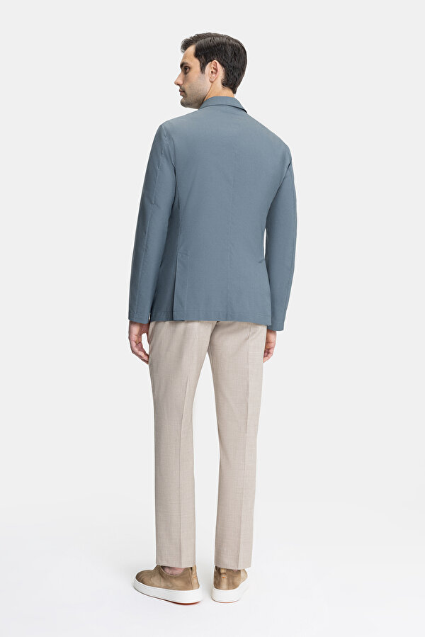 BLUE WOOL/SILK COAT 2