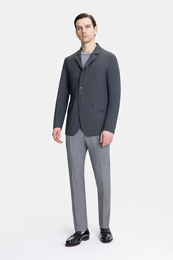 GREY WOOL/SILK COAT