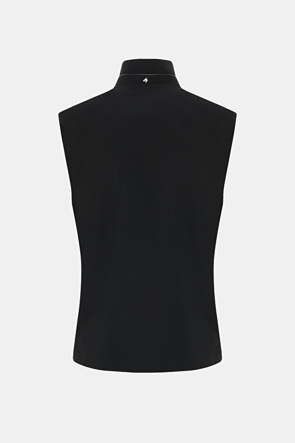 BLACK UPRIGHT COLLAR VEST 2
