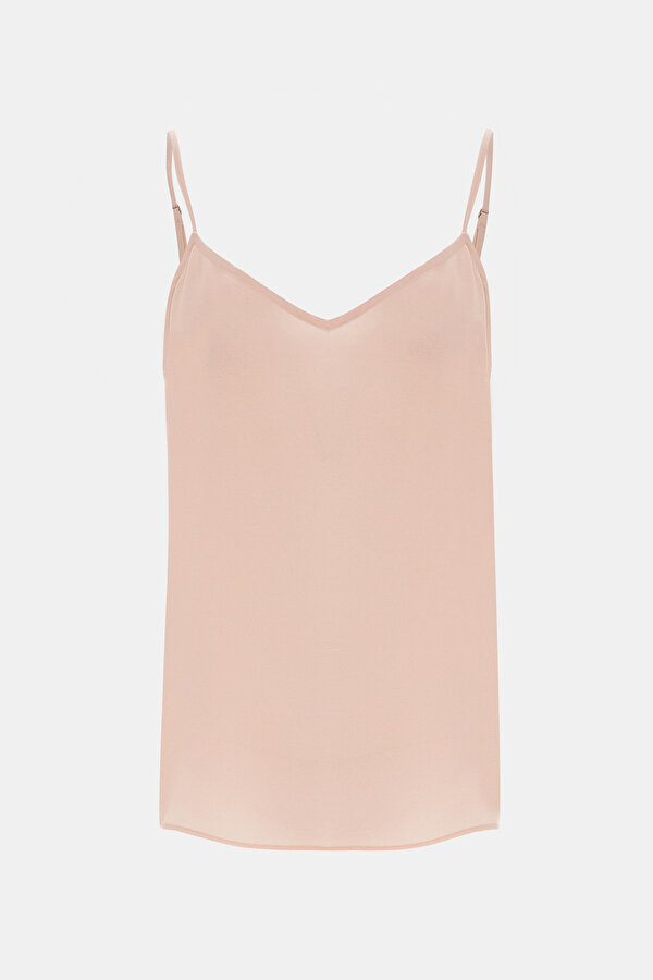 CREAM SLEEVELESS SUSPENDER BLOUSE