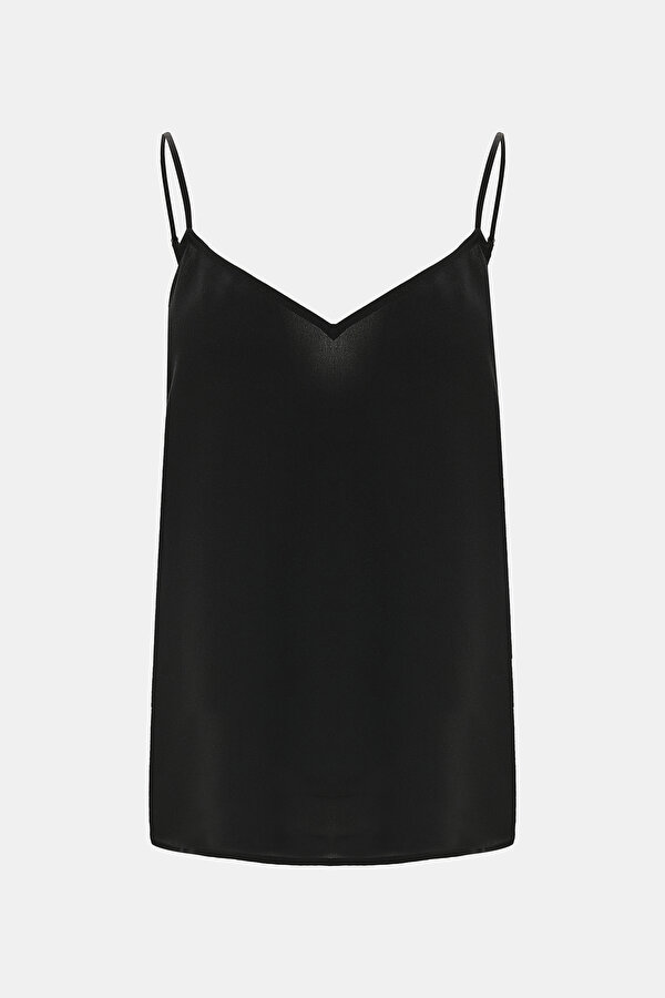 BLACK SLEEVELESS SUSPENDER BLOUSE