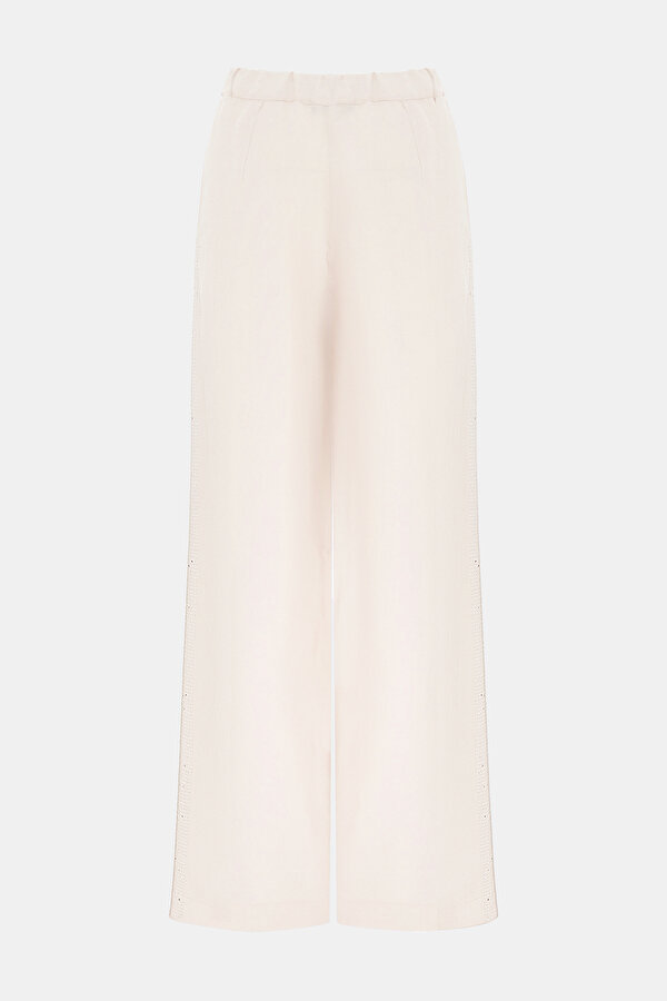 BEIGE STRAIGHT CUT TROUSERS 6