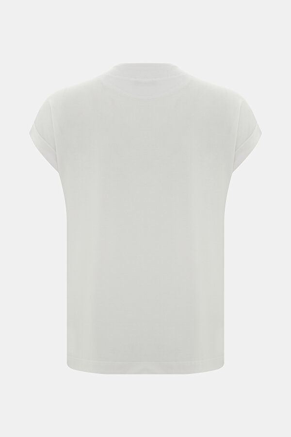 ECRU V NECK SHORT SLEEVE TSHIRT 2