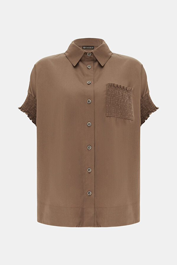 LIGHT BROWN SHORT SLEEVE SHIRT 7