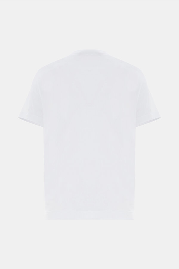 WHITE BASIC / ROUND NECKLINE SHORT SLEEVE TSHIRT 6