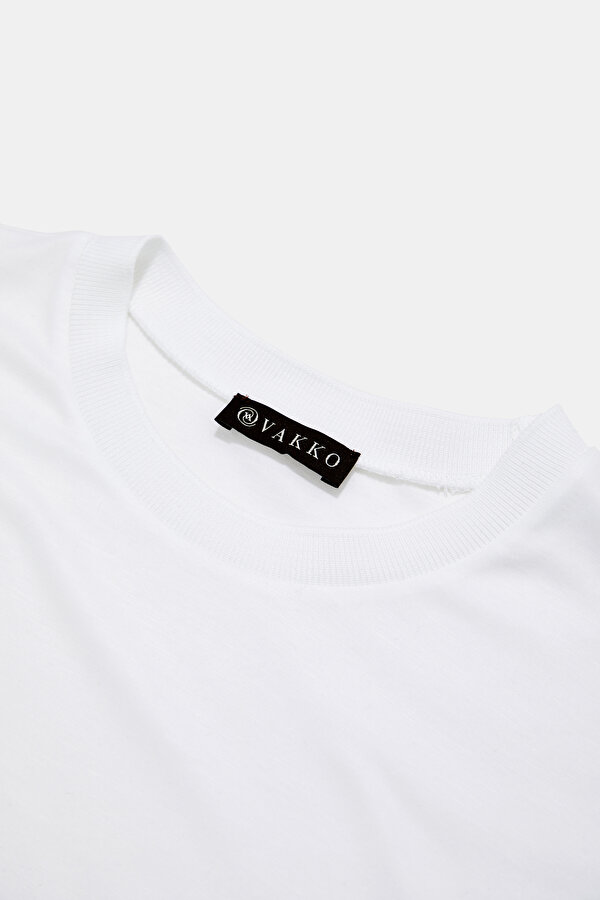 WHITE BASIC / ROUND NECKLINE SHORT SLEEVE TSHIRT 7