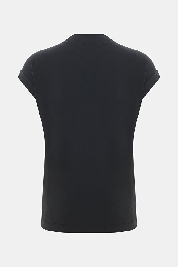 BLACK V NECK SHORT SLEEVE TSHIRT 2