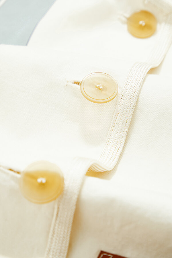 ECRU MANDARIN COLLAR JACKET 12