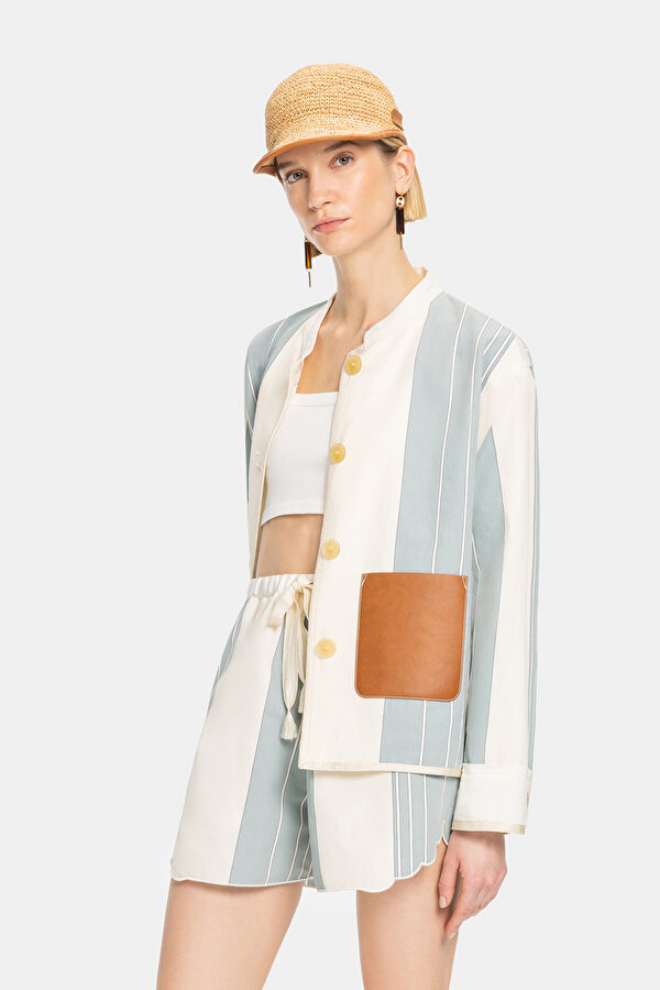 ECRU MANDARIN COLLAR JACKET 6