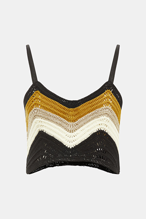 MULTICOLOR V NECK SLEEVELESS SUSPENDER BLOUSE 6