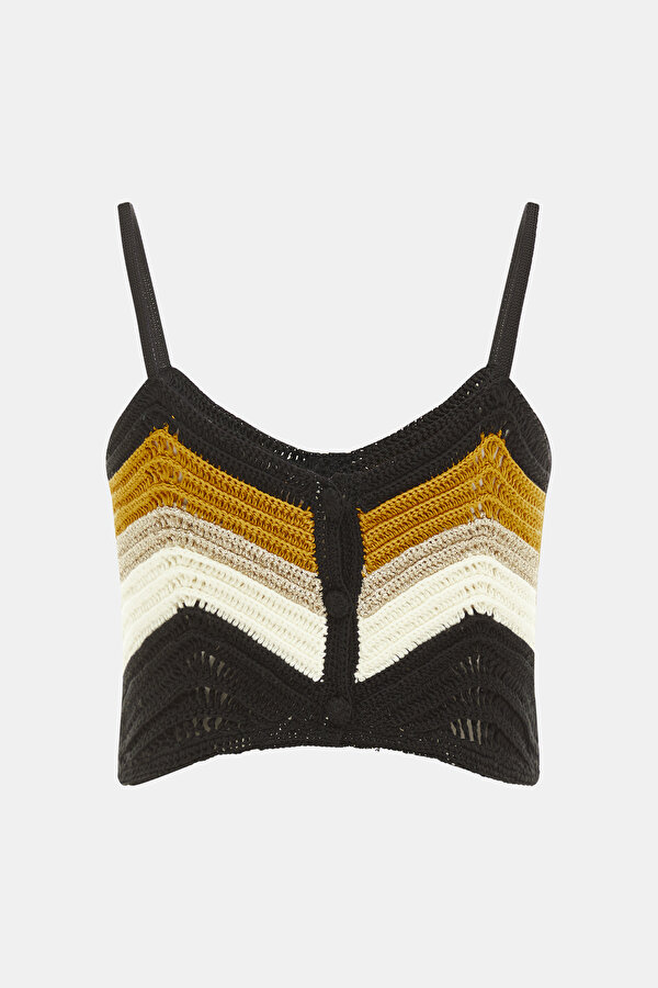 MULTICOLOR V NECK SLEEVELESS SUSPENDER BLOUSE 7