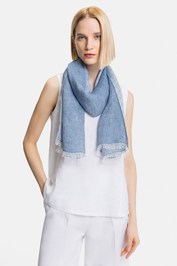 BLUE LINEN SHAWL