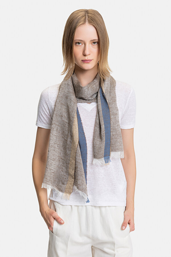 INDIGO LINEN SILK SHAWL