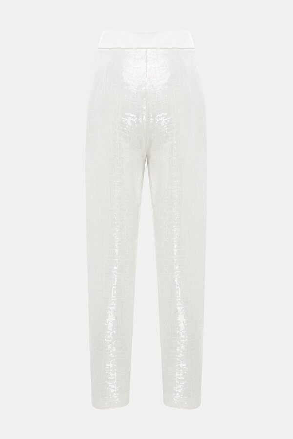 ECRU WIDE LEG TROUSERS 6