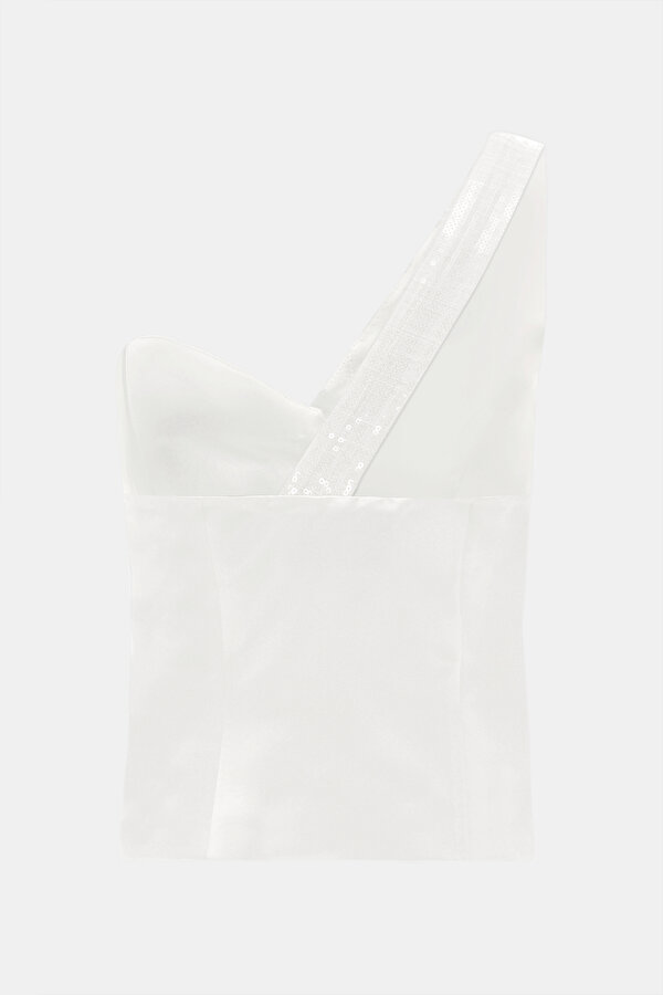 ECRU ASYMMETRIC SLEEVELESS BLOUSE 6