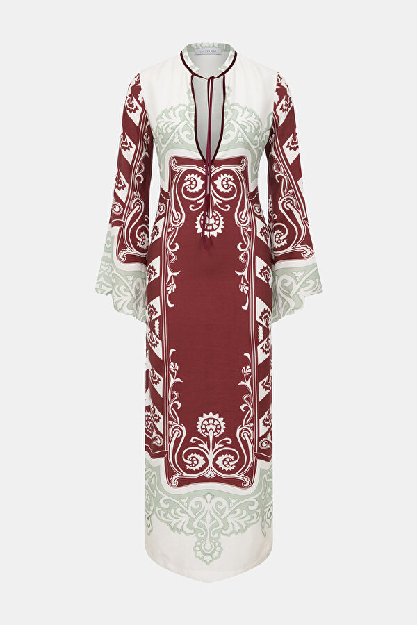 WHİTE FLORAL PATTERN MİDİ DRESS
