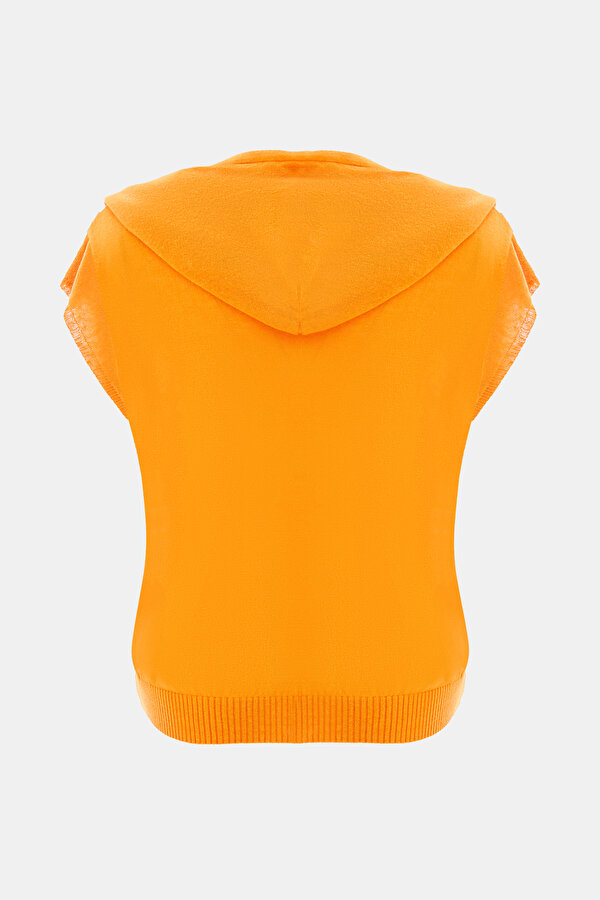 ORANGE HOODIE SLEEVELESS BLOUSE 2